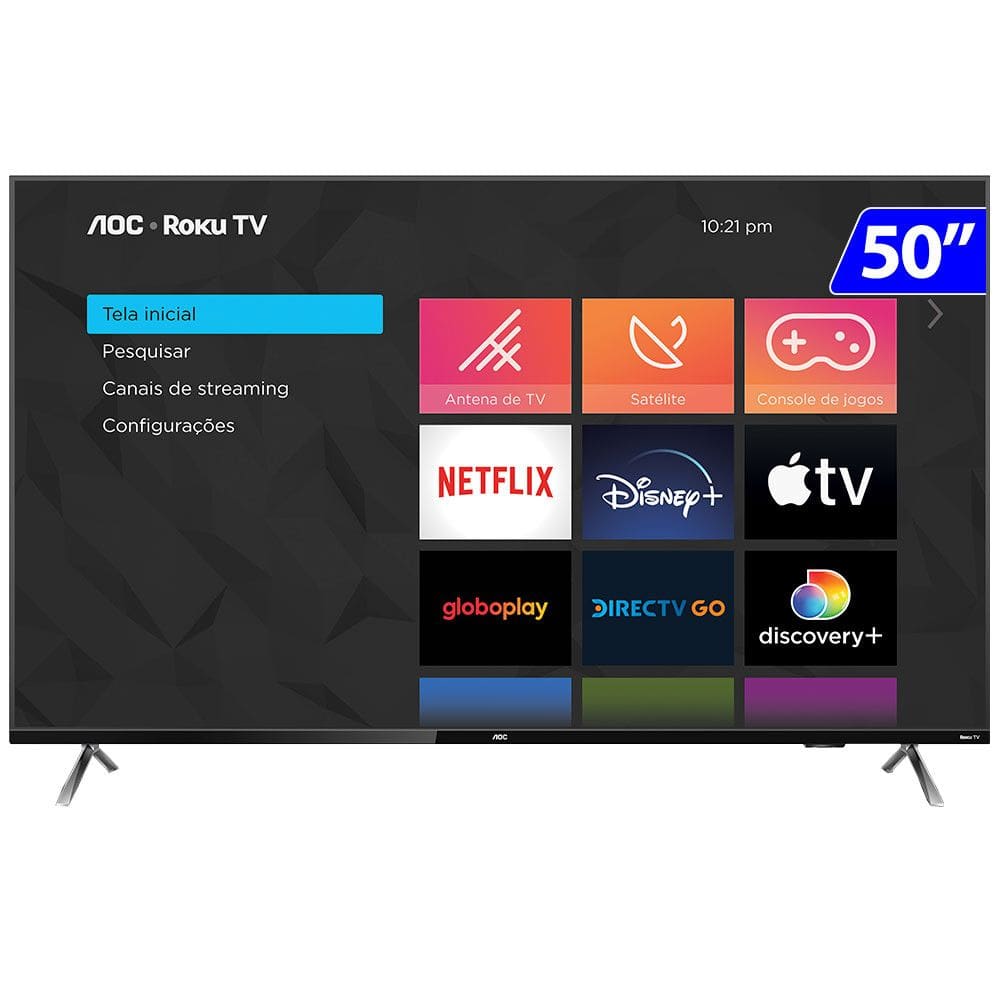 Smart TV AOC Roku LED 50" 4K UHD Wi-Fi 50U6125/78G