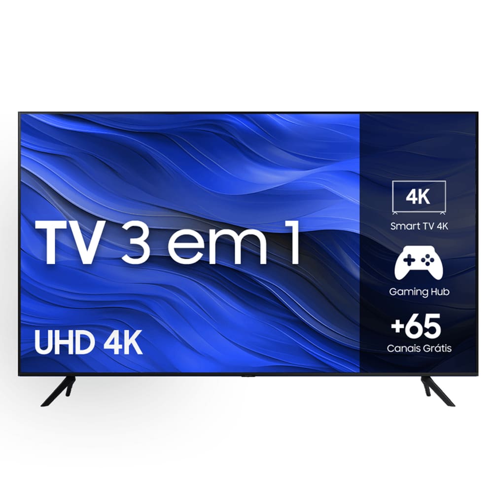 Samsung Smart TV 58\" UHD 4K 58CU7700 2023 Processador Crystal 4K Gaming Hub Visual Livre de Cabos