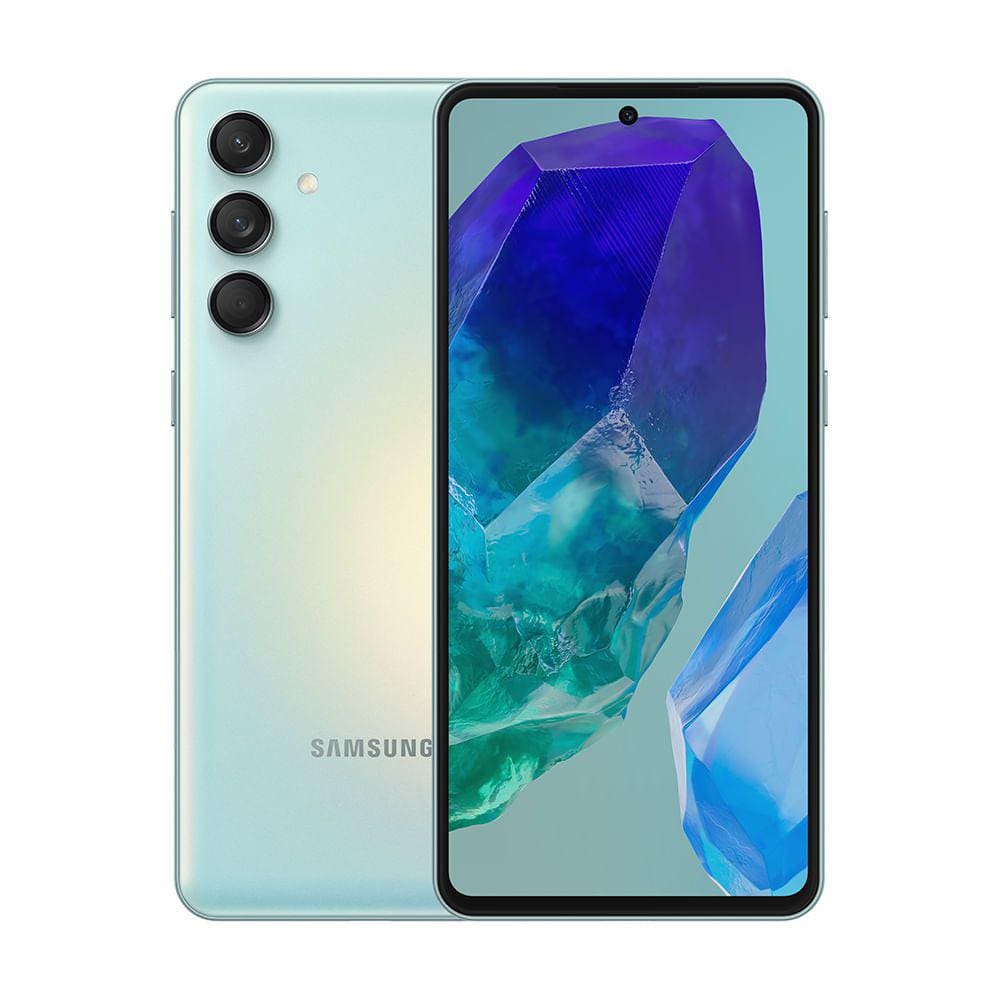 Smartphone Samsung Galaxy M55 5G, 256GB, 8GB RAM (Azul Escuro e Verde)