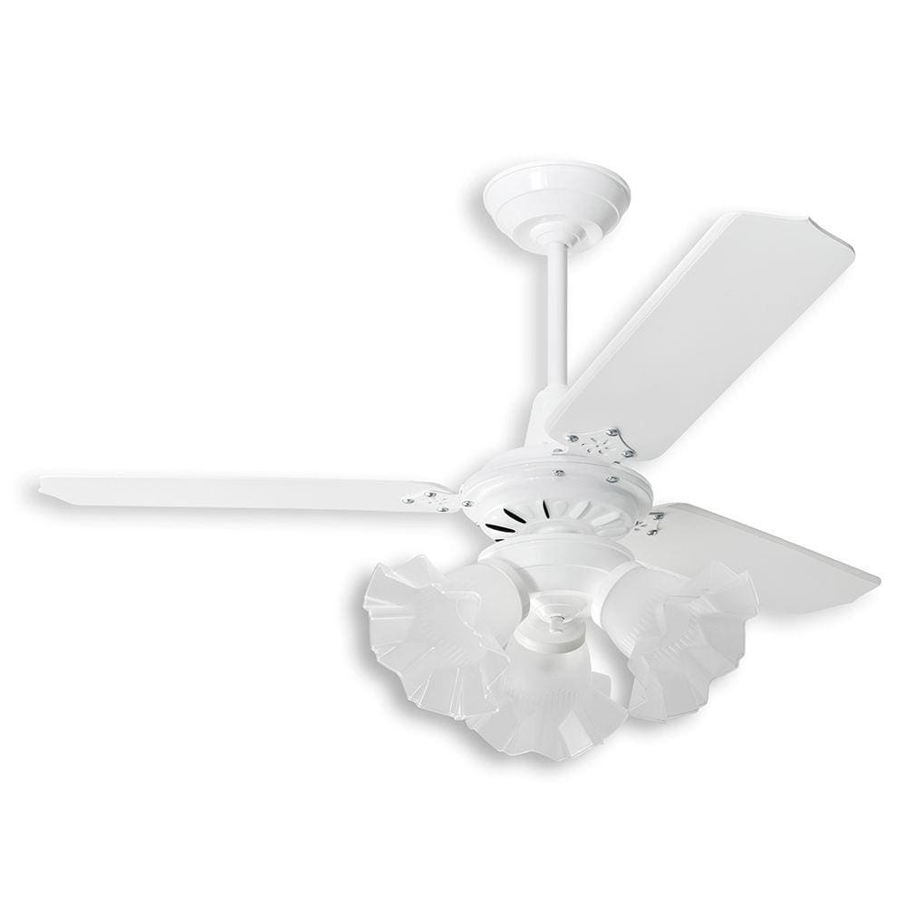 Ventilador de Teto Loren Sid Diplomata Diamante Branco com Pás Brancas