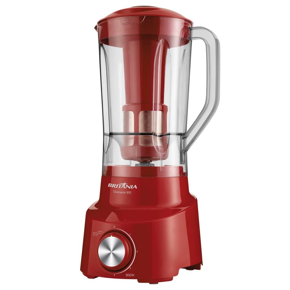 Liquidificador Britânia Diamante 800 Vermelho 900W e 4 Velocidades, 110V ou 220V