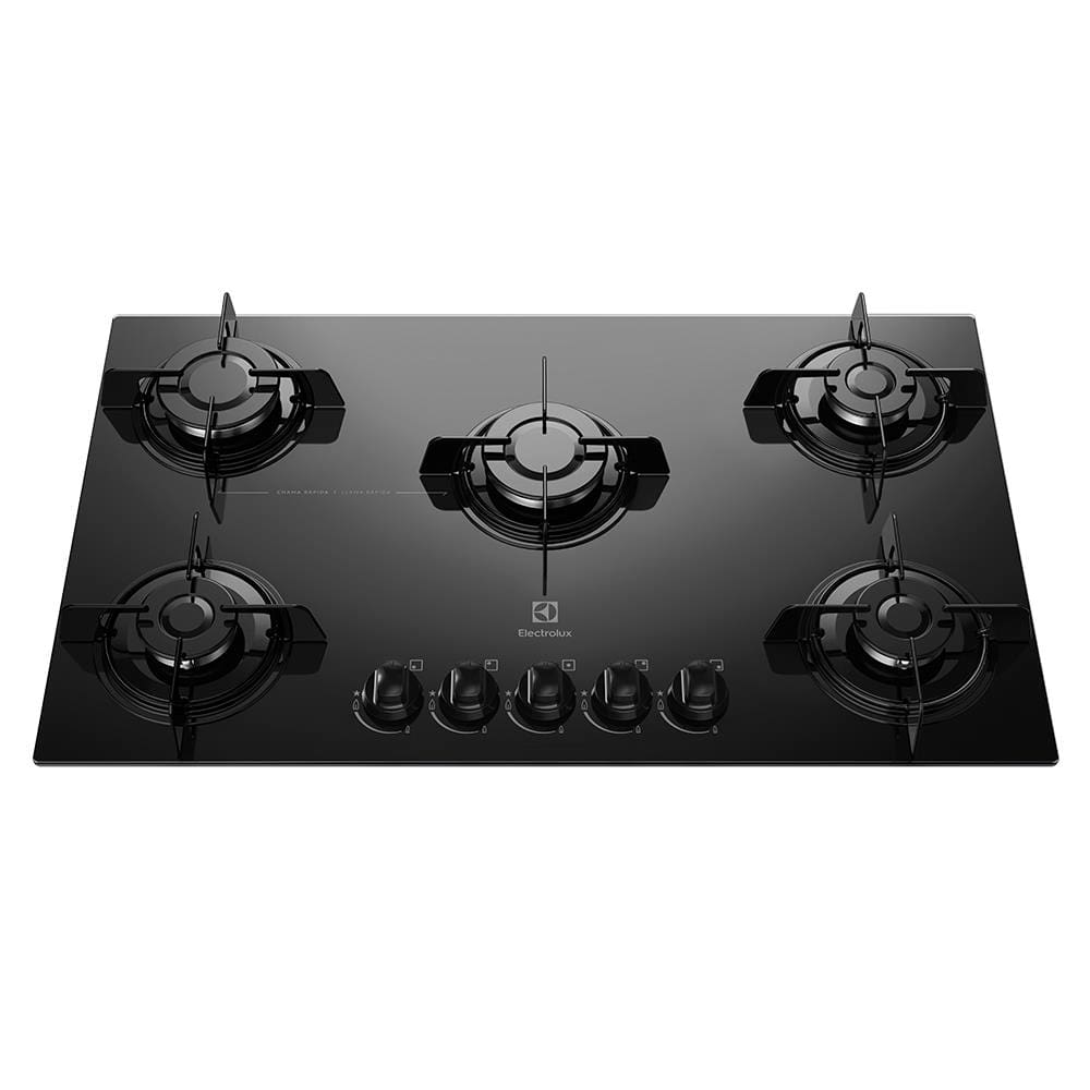 Cooktop a Gás Electrolux KE5GP 5 Bocas com Mesa de Vidro Temperado - Preto