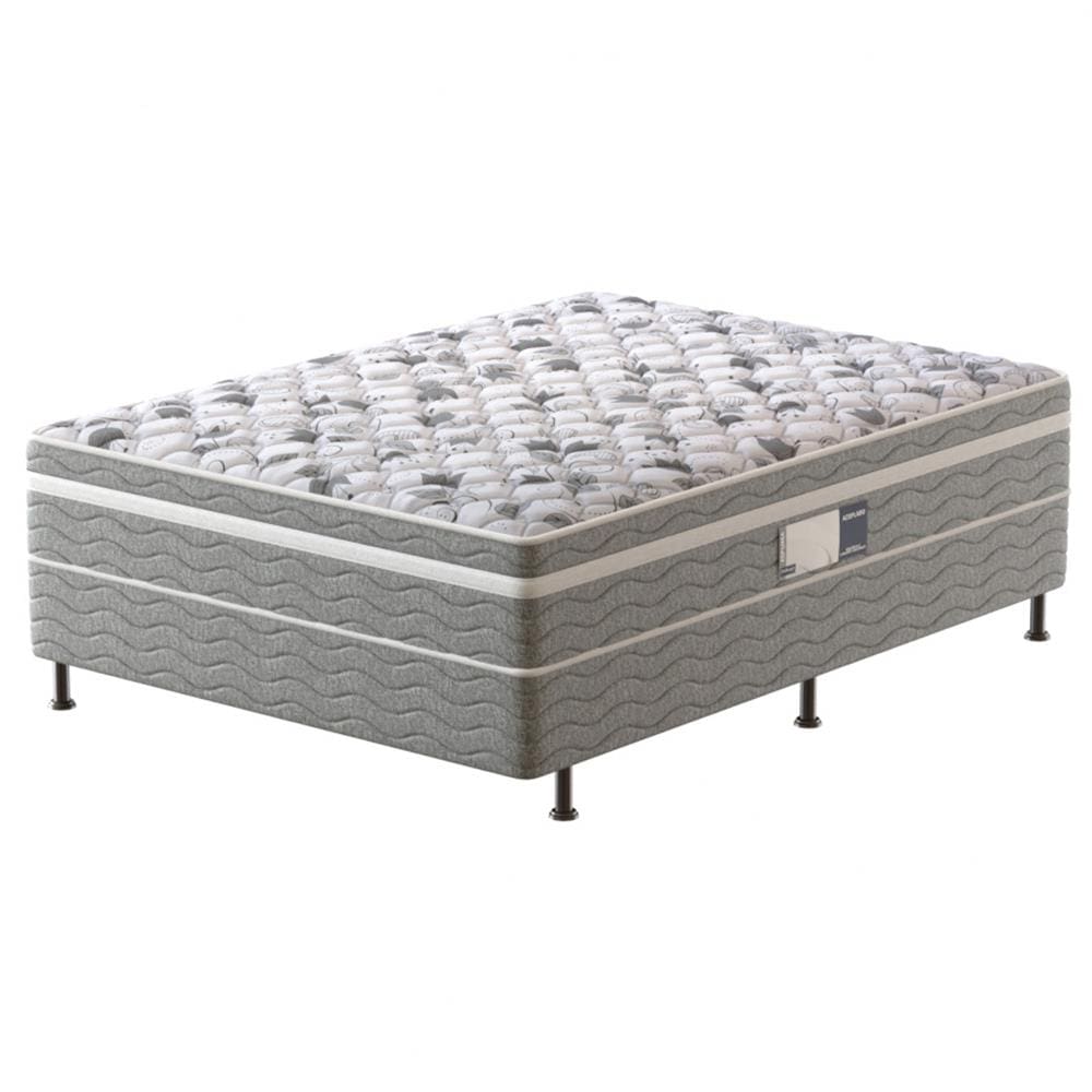 Cama Box Conjugada Casal PROdormir Advanced com Espuma D28 54x138x188 cm Branco/Cinza