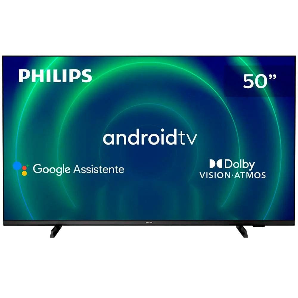 Smart TV 50” 4K UHD D-LED Philips Android Wi-Fi Bluetooth Google Assistente - 50PUG7406/78