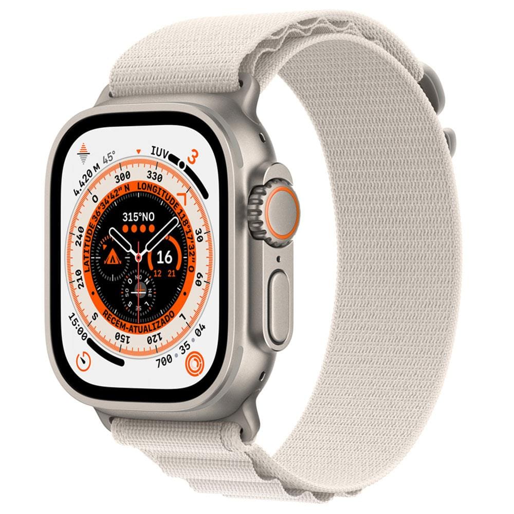 Apple Watch Ultra GPS + Cellular Caixa de Titânio 49 mm Pulseira Loop Alpina Estelar - M