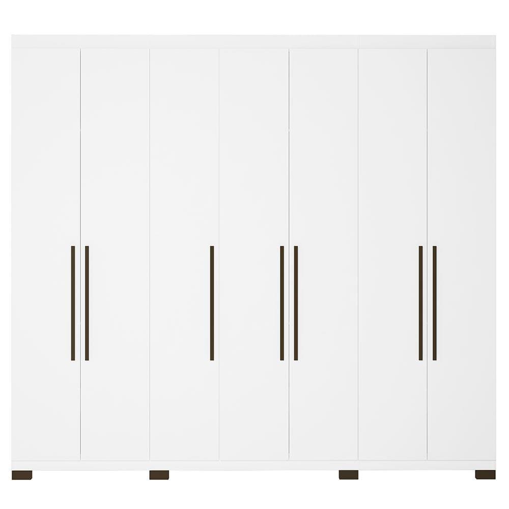 Guarda-Roupa Bartira Diplomata com 7 Portas e 6 Gavetas - 255,6cm de largura - Branco Fosco