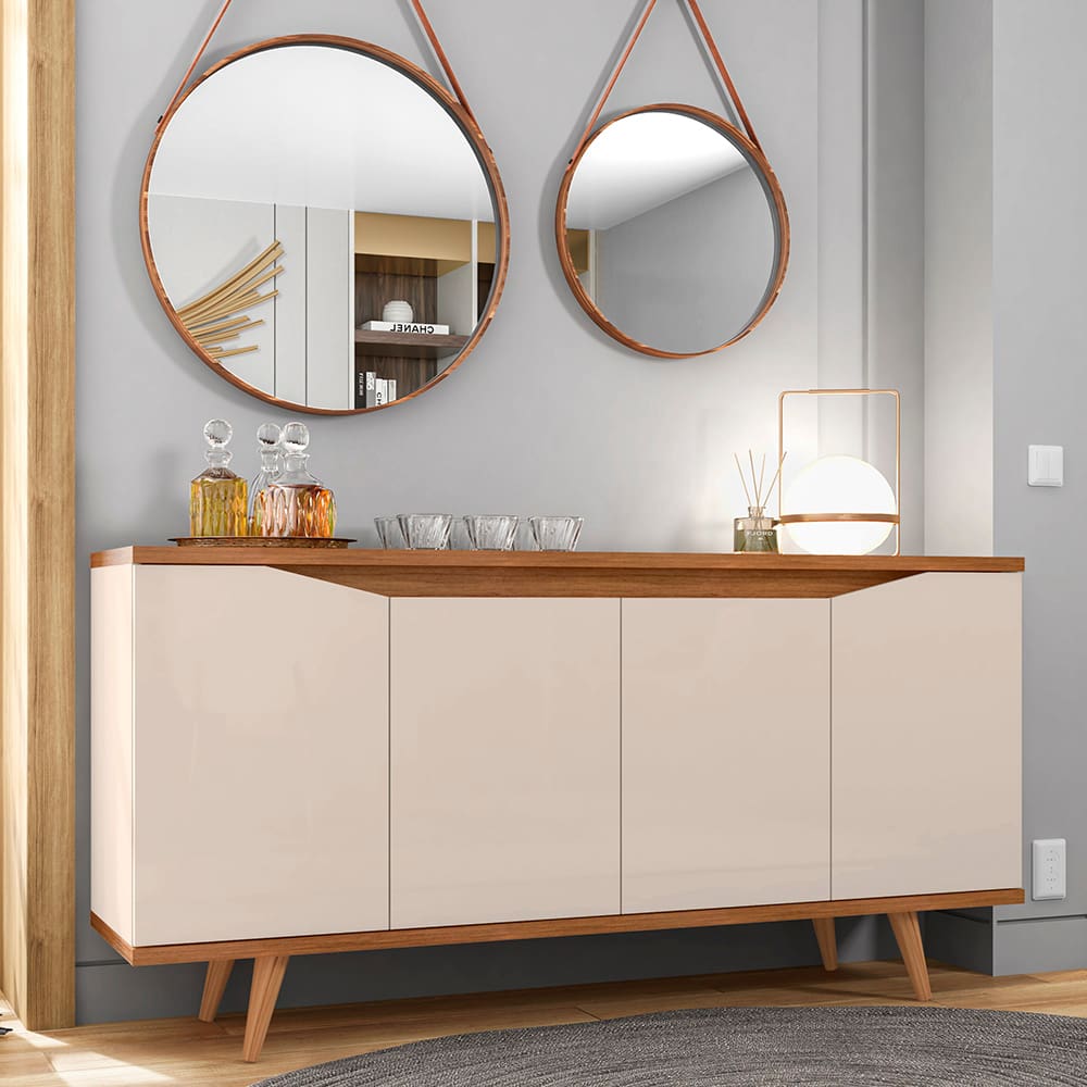 Buffet de Sala de Jantar Casa D Grace com 4 Portas e 3 Prateleiras – 160 cm de Largura