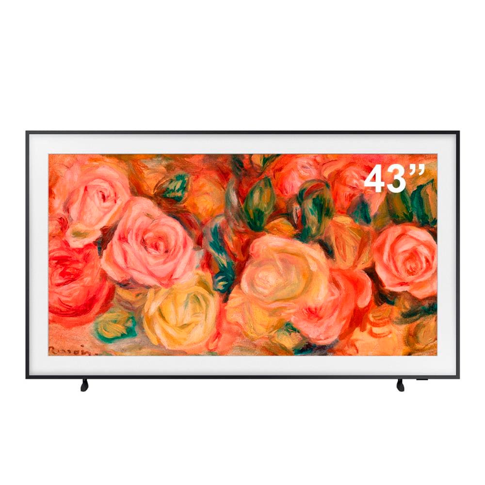 Smart TV 43” 4K Samsung The Frame QN43LS03D QLED, Tela Matte Antirreflexo com Molduras Customizáveis, Design Modern Frame, Modo Arte e Dolby Atmos