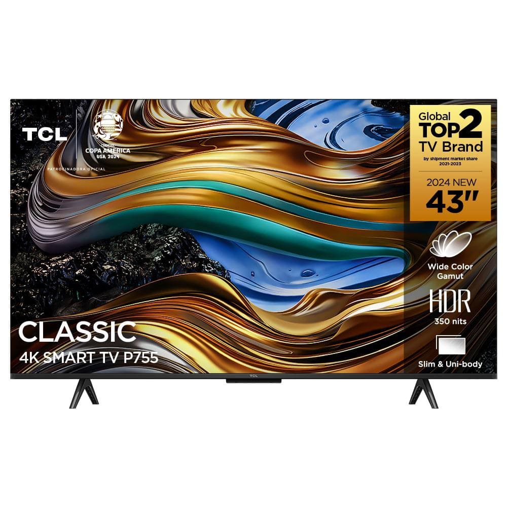 Smart TV 43 Ultra HD 4K TCL 43P755 LED com Google TV Dolby Vision e Atmos HDR10+ Wi-Fi Bluetooth Google Assistente e