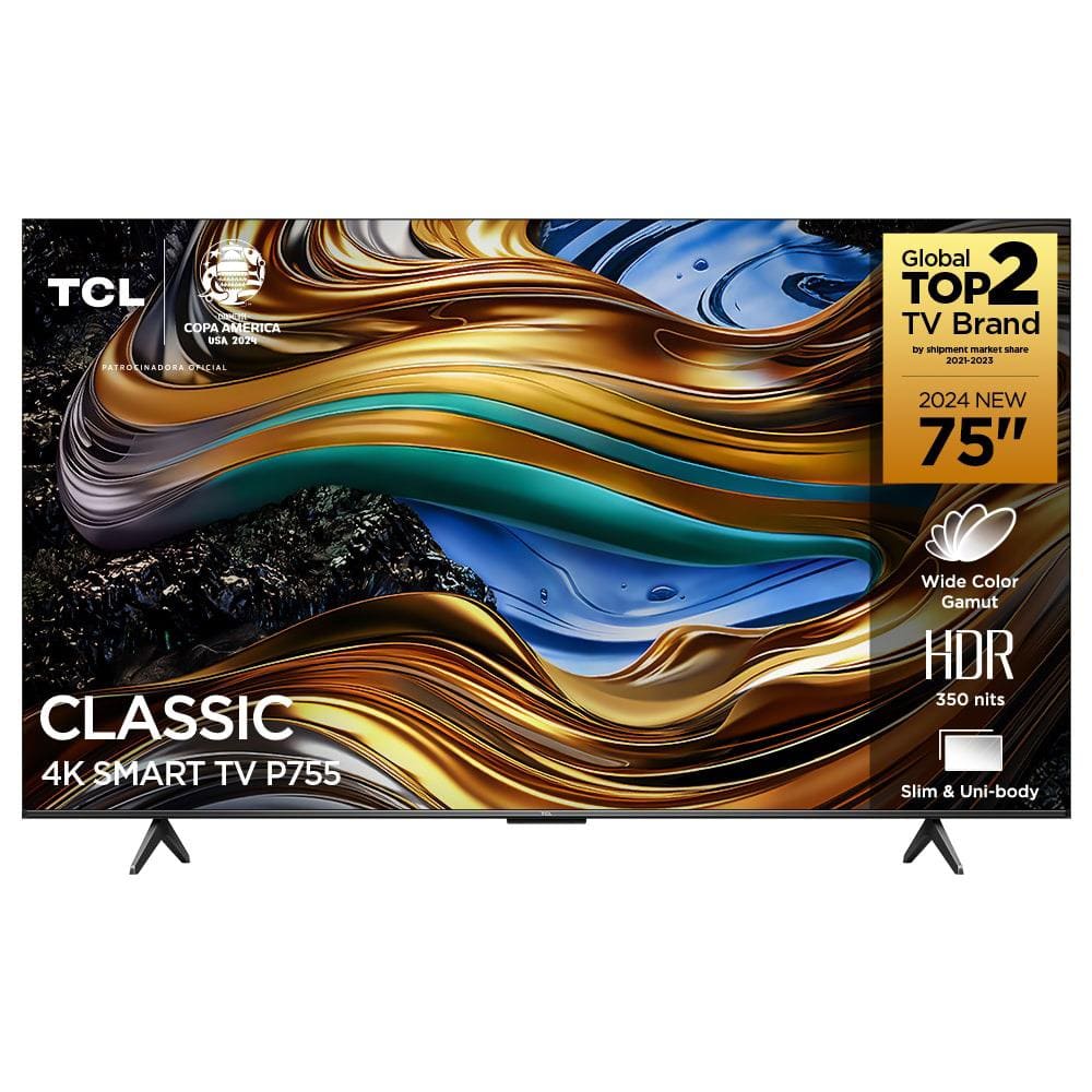 Smart TV 75" 4K UHD TCL com Processador AIPQ Google TV Wi-Fi Bluetooth Dolby Vision - 75P755