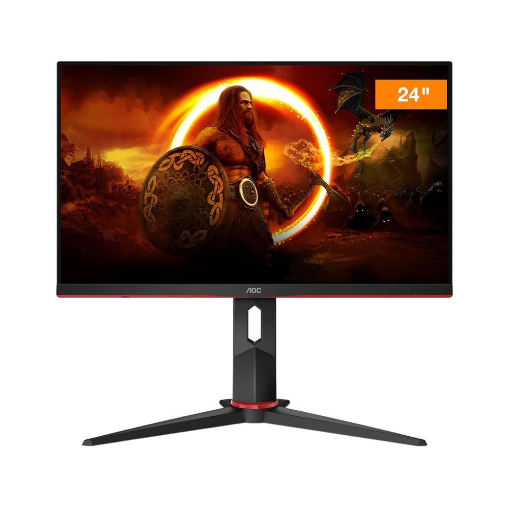 Monitor Gamer AOC 23,8" 24G2S/BK com tela Widescreen Full HD, 165Hz, tempo de resposta de 1ms e AMD FreeSync Premium - Preto