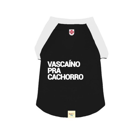 Camiseta Manto Pet Vasco da Gama Torcedor Preto Oficial - Preto