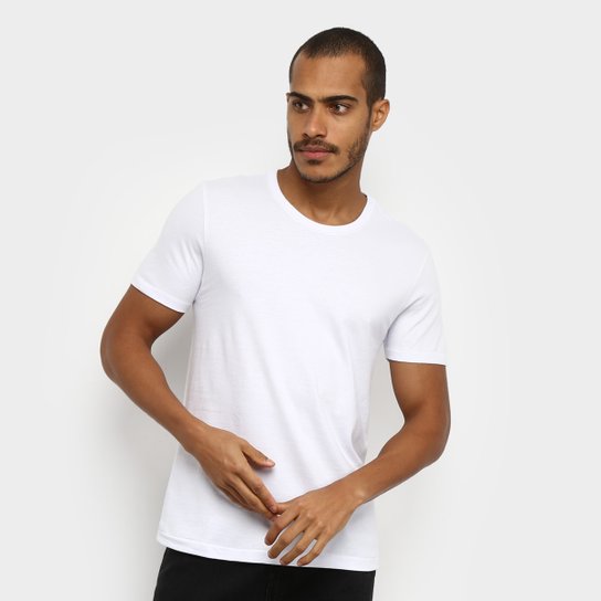 Camiseta Hering Slim Básica Masculina - Branco