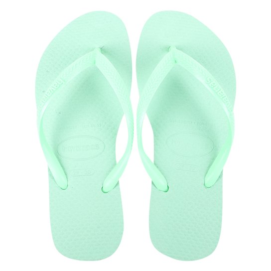 Chinelo Infantil Havaianas Kids Slim - Verde+Branco