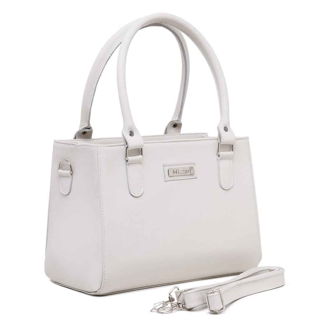 Bolsa Feminina Couro Legítimo Lorena Baú - Off White