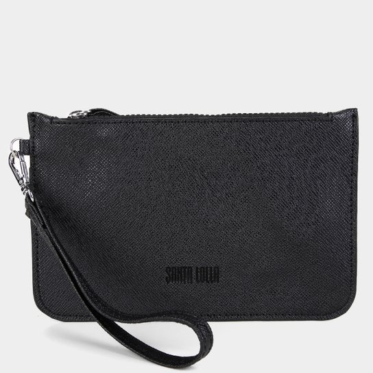 Bolsa Santa Lolla Clutch Risco Feminina - Preto