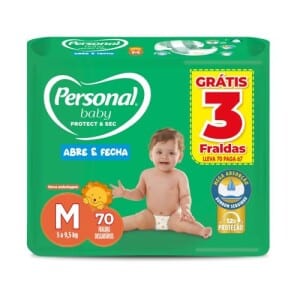 Fralda Personal Baby Protect&Sec M 70 unidades