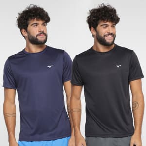 Kit Camiseta Mizuno Energy Masculina - 2 Peças - Azul Escuro