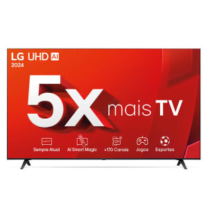 Smart TV 4K 65" LG UHD 65UT8050 Processador A5 Ger7 AI Alexa