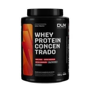 DUX HUMAN HEALTH Whey Protein Concentrado 900g Sem Sabor Versátil para Receitas e Shakes