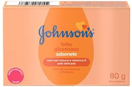 Sabonete Barra Infantil Glicerinado, Johnson's, 80g - 10 Unids.