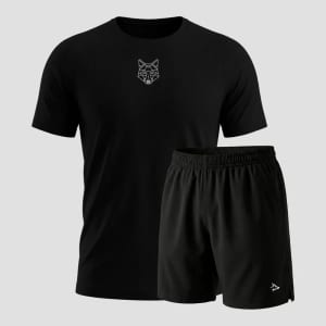 Kit Bermuda Lobo+camiseta Lobo Dry Fitness Academia Alpha