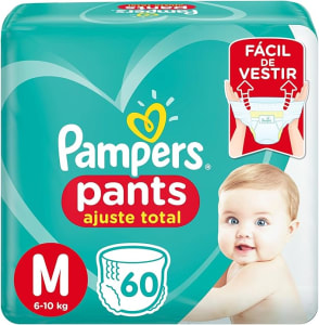 Fralda Pampers Pants Ajuste Total Tam M - 60 unidades