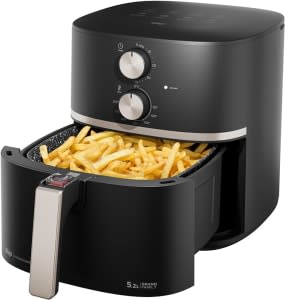 WAP Fritadeira Elétrica Air Fryer 5,2 Litros Temperatura Ajustável com Duplo Revestimento Antiaderente, Cesto e Grelha Removíveis 1500W AIRFRY Grand Family 127V