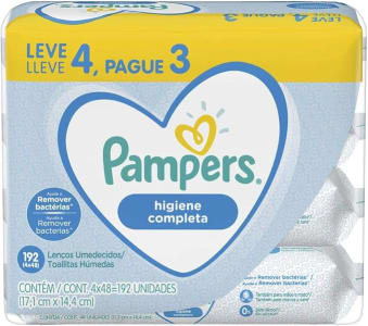 Pampers Lenços Umedecidos Higiene Completa 192 Unidades   