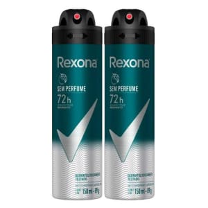 Kit 2 Desodorante Rexona Men Sem Perfume Aerosol Antitranspirante 48h 150ml