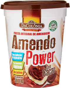 Pasta De Amendoim DaColônia Com Cacau Zero 500g Amendopower