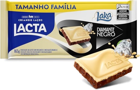 10 unidades Chocolate Lacta Diamante Negro Laka 165g