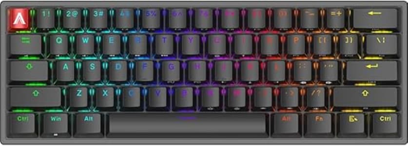 Teclado Mecânico Gamer AGON AGK600 Cherry MX Red Switch Hot-Swappable US RGB 360° com design 60% ultracompacto