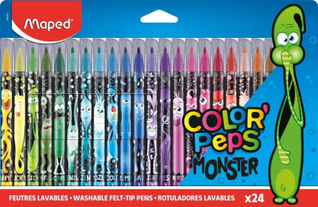 Canetinha Hidrográfica Maped Color Pep's Monsters - 24 Unidades