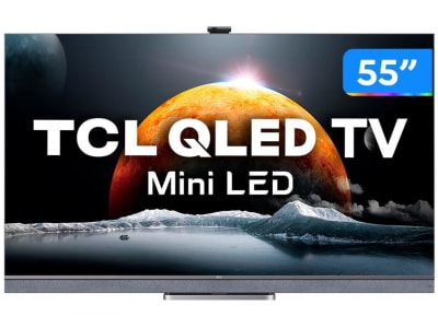 Smart TV 55”4K Mini LED TCL 55C825 VA 120Hz - Wi-Fi Bluetooth Google Assistente 4 HDMI 2 USB - TV 4K Ultra HD - Magazine