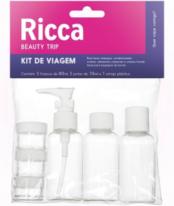 Kit De Viagem, Ricca, Transparente, 7 Unidade