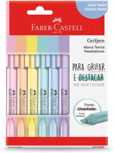 Faber-Castell Grifpen - Caneta Marca Texto, Tons Pastel, 6 Cores
