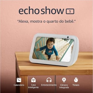 Echo Show 5 (3ª geração - 2023) | Smart display com Alexa, graves 2x mais potentes e som mais nítido | Cor Branca