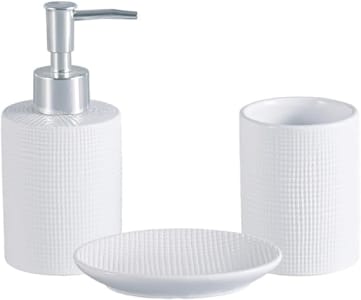 Conjunto 3 Peças para Banheiro de Cerâmica Lille Branco - Lyor