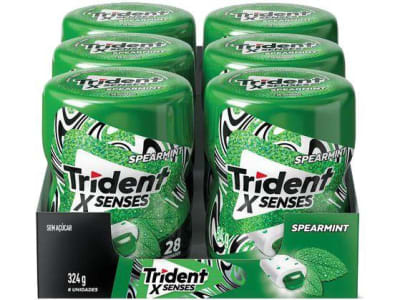 Chiclete Trident X Senses Spearmint Menta - Display com 6 Unidades de 54g