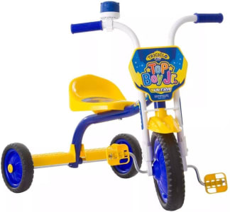  Triciclo Ultra Bike Top Boy Jr Velotrol Motoca Azul/Amarelo 