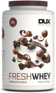 DUX HUMAN HEALTH - Fresh Whey Protein - 20g de Proteínas por Porção - Suplementos Naturais, Suplementação Treino Academia, Ganho Muscular Hipertrofia - Chocolate e Avelã - 900g