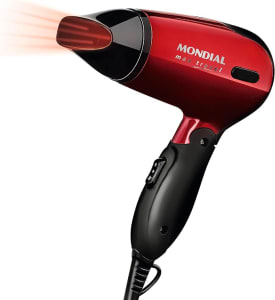 Secador Mondial, Max Travel, Bivolt, Preto/Vermelho, 1200W - SC-10