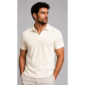Camisa Polo Masculina Texturizada Waffle Old Money