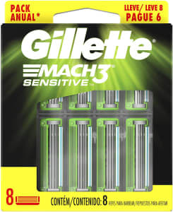 Carga para Aparelho de Barbear Gillette Mach3 Sensitive Leve 8 Pague 6