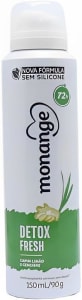 3 Unidades — Desodorante Aerossol Antitranspirante Monange Feminino Detox Fresh 90G, Monange