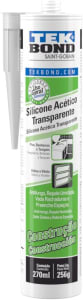 Adesivo de Silicone Acético Construção, Tekbond, 220.3400.2100, 256 Gramas/270 ML Transparente