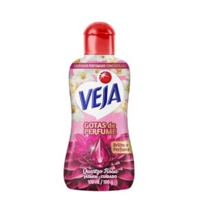 Veja Gotas de Perfume Quartzo Rosa Jasmim Limpador Perfumado Concentrado 100 ml