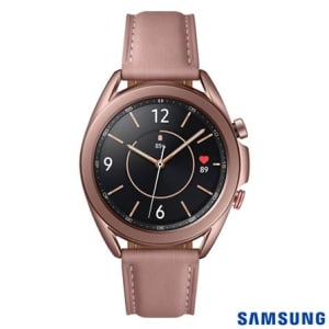 Galaxy Watch3 41mm Samsung Bronze com 1,4", Pulseira de Couro, Bluetooth, LTE e 8GB