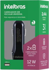 Carregador Universal Veicular ECV2 Fast Preto Intelbras